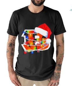 Cincinnati Bengals Santa Hat Christmas Lights T Shirt