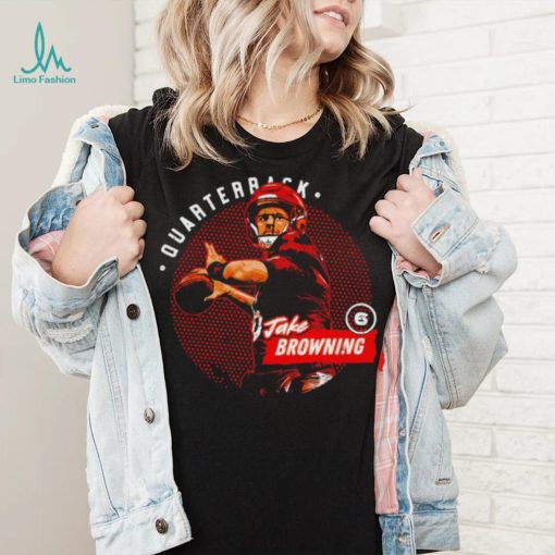 Cincinnati Bengals football Jake Browning 6 player quarterback action pose dots shirt