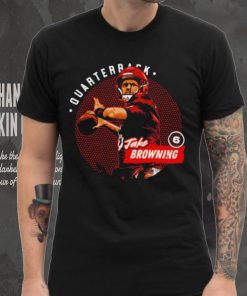 Cincinnati Bengals football Jake Browning 6 player quarterback action pose dots shirt