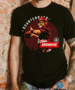 Cincinnati Bengals football Jake Browning 6 player quarterback action pose dots shirt