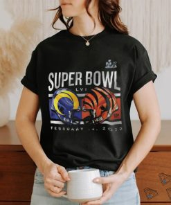 Cincinnati Bengals vs. Los Angeles Rams Fanatics Branded Super Bowl LVI Matchup Dueling Helmets T Shirt