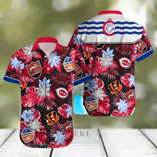 Cincinnati Logo Sport Teams Beach Lover Gift Aloha Hawaiian Shirt For Men And Women