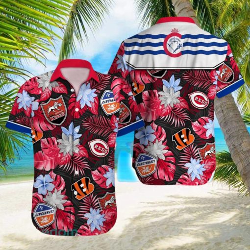 Cincinnati Logo Sport Teams Beach Lover Gift Aloha Hawaiian Shirt For Men And Women