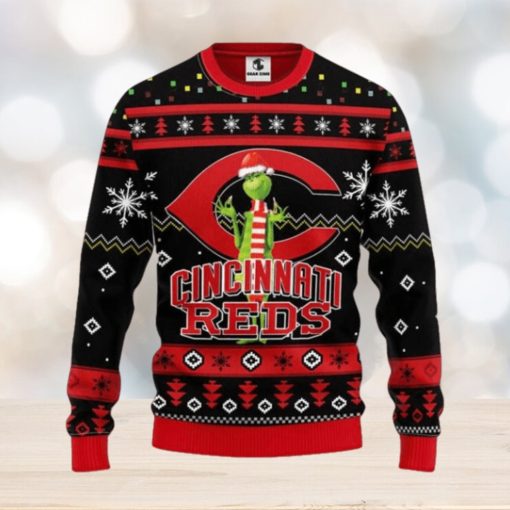 Cincinnati Reds Grinch Ugly Christmas Sweater