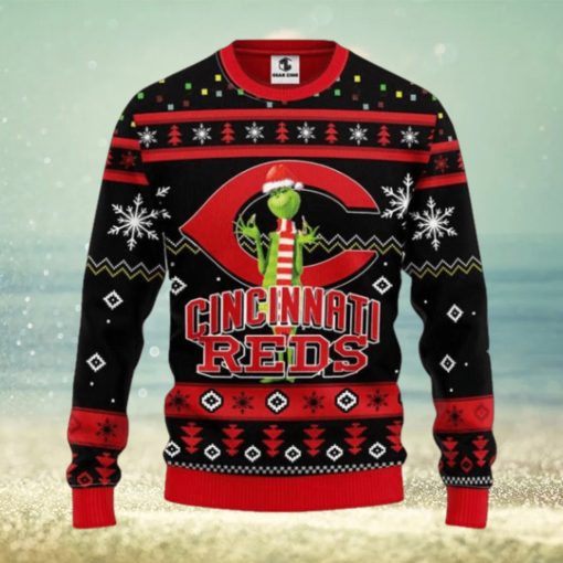 Cincinnati Reds Grinch Ugly Christmas Sweater