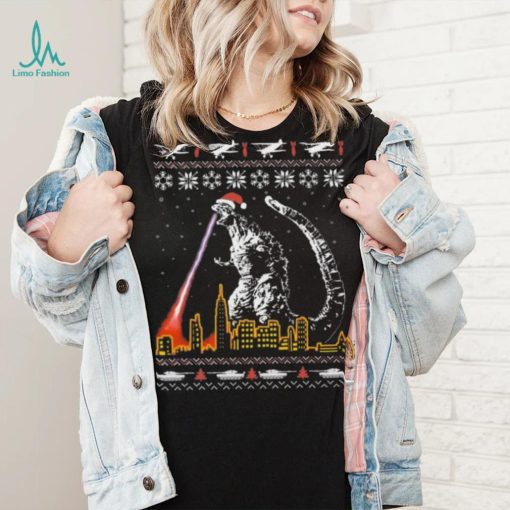 City Santa Godzilla Ugly Christmas Shirt
