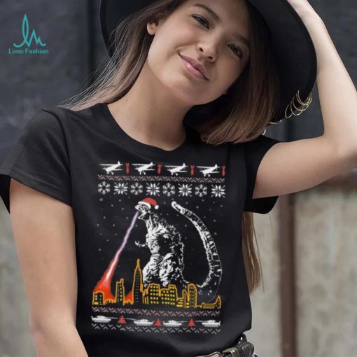 City Santa Godzilla Ugly Christmas Shirt