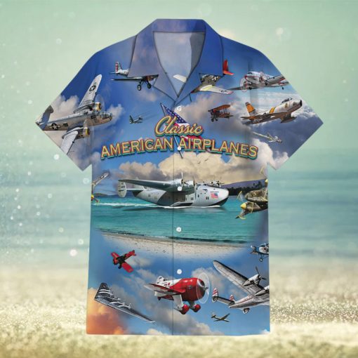 Classic American Hawaiian Airplane Shirt