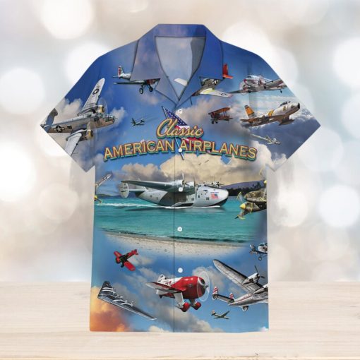 Classic American Hawaiian Airplane Shirt