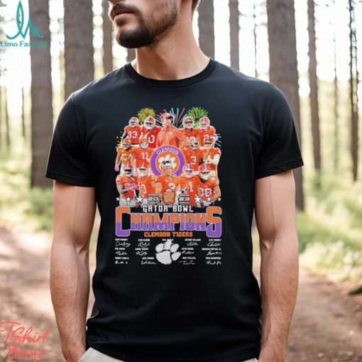 Clemson Tigers 2023 Gator Bowl Champions Signatures Shirt