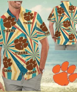 Clemson Tigers Retro Vintage Style Tropical Hawaiian Shirt for Men Women