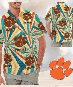 Clemson Tigers Retro Vintage Style Tropical Hawaiian Shirt for Men Women