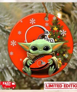 Cleveland Browns Baby Yoda NFL 2023 Christmas Tree Decorations Ornament