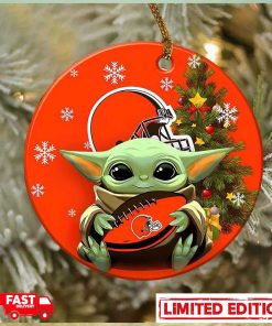Cleveland Browns Baby Yoda NFL 2023 Christmas Tree Decorations Ornament
