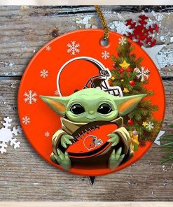 Cleveland Browns Baby Yoda Ornament Christmas Tree Decorations NFL Gifts