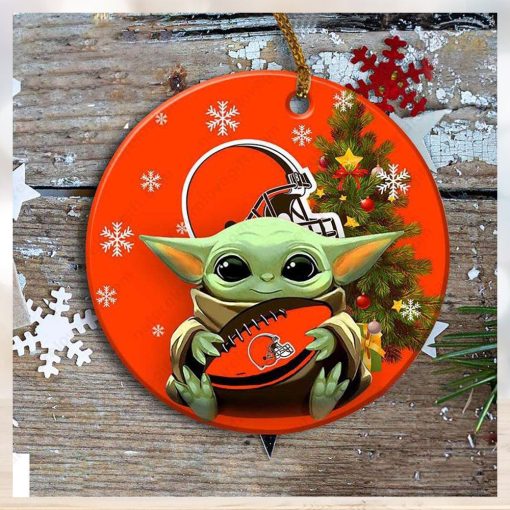 Cleveland Browns Baby Yoda Ornament Christmas Tree Decorations NFL Gifts