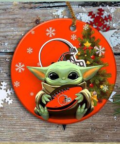 Cleveland Browns Baby Yoda Ornament Christmas Tree Decorations NFL Gifts