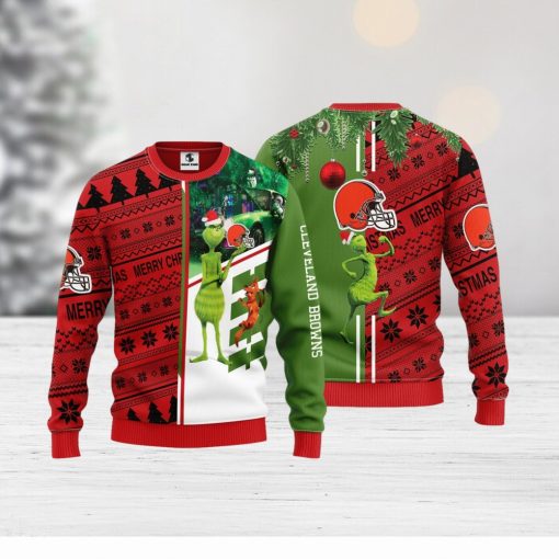 Cleveland Browns Grinch & Scooby Doo Christmas Ugly Sweater 1