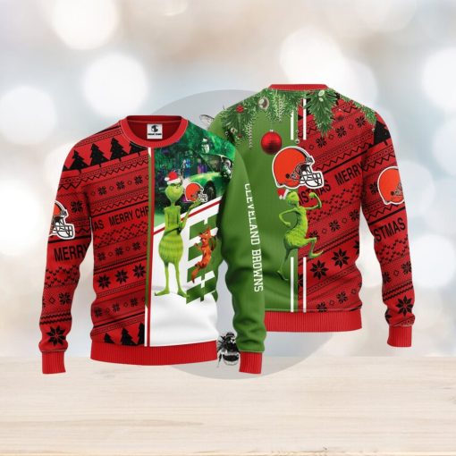 Cleveland Browns Grinch & Scooby Doo Christmas Ugly Sweater 1