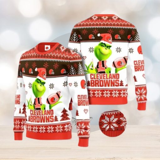 Cleveland Browns Grinch Ugly Christmas Sweater Xmas 3D Printed Christmas Sweater Gift