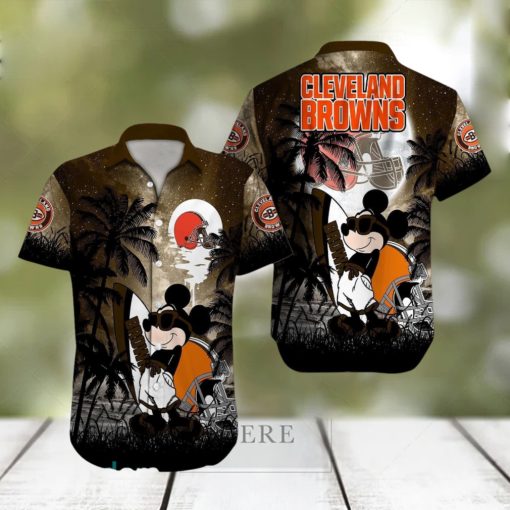 Cleveland Browns NFL Team Logo Baby Yoda Hawaiian Shirt