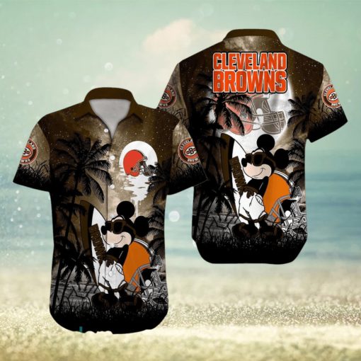 Cleveland Browns NFL Team Logo Baby Yoda Hawaiian Shirt