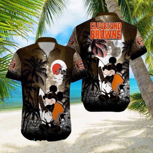 Cleveland Browns NFL Team Logo Baby Yoda Hawaiian Shirt