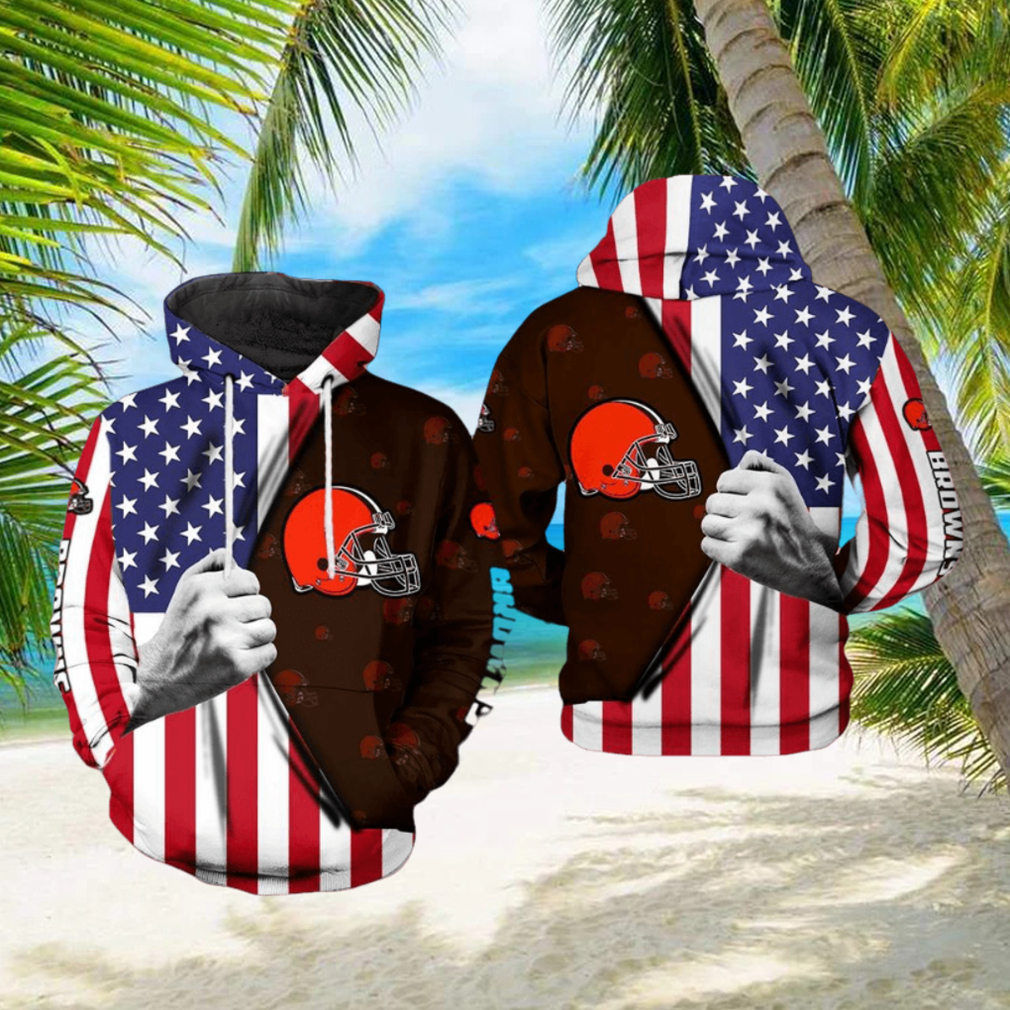 Cleveland Browns NFL US Flag Team 3D Printed Hoodie Ver 1 Cleveland Browns NFL US Flag Team 3D Printed Hoodie Ver 1