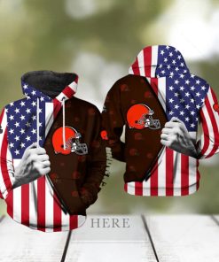 Cleveland Browns NFL US Flag Team 3D Printed Hoodie Ver 1
