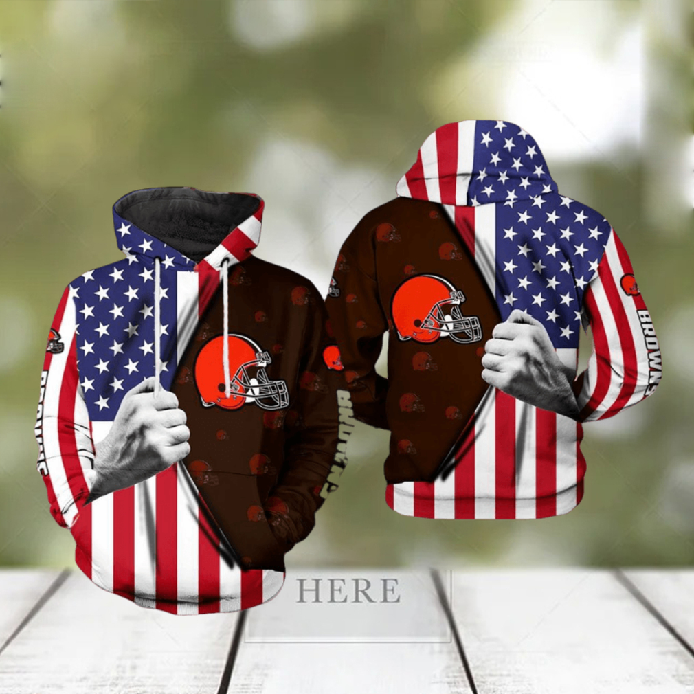 Cleveland Browns NFL US Flag Team 3D Printed Hoodie Ver 1 Cleveland Browns NFL US Flag Team 3D Printed Hoodie Ver 1