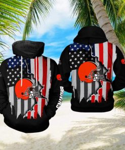 Cleveland Browns NFL US Flag Team 3D Printed Hoodie