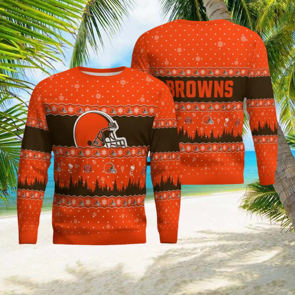 Unique Cleveland Browns Gifts - Logo Ugly Christmas Sweater - NFL Ugly  Christmas Sweaters