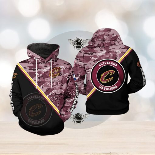 Cleveland Cavaliers NBA US Camo Team 3D Printed Hoodie