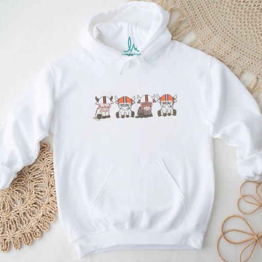 Cleveland Highland Cow Football Crewneck shirt