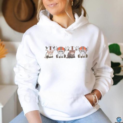 Cleveland Highland Cow Football Crewneck shirt