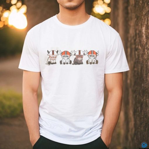 Cleveland Highland Cow Football Crewneck shirt