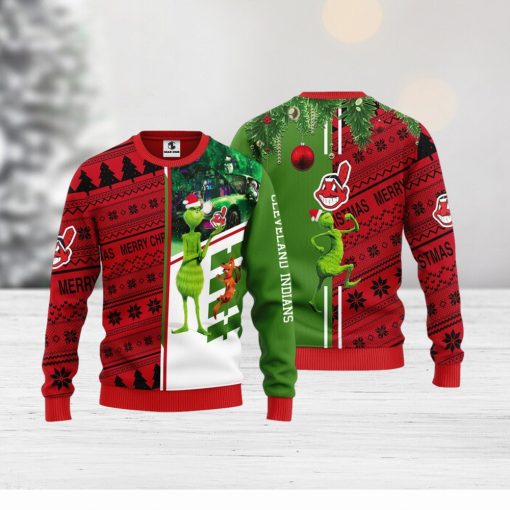 Cleveland Indians Grinch & Scooby doo Christmas Ugly Sweater 1