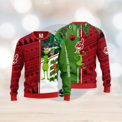 Cleveland Indians Grinch & Scooby doo Christmas Ugly Sweater 1