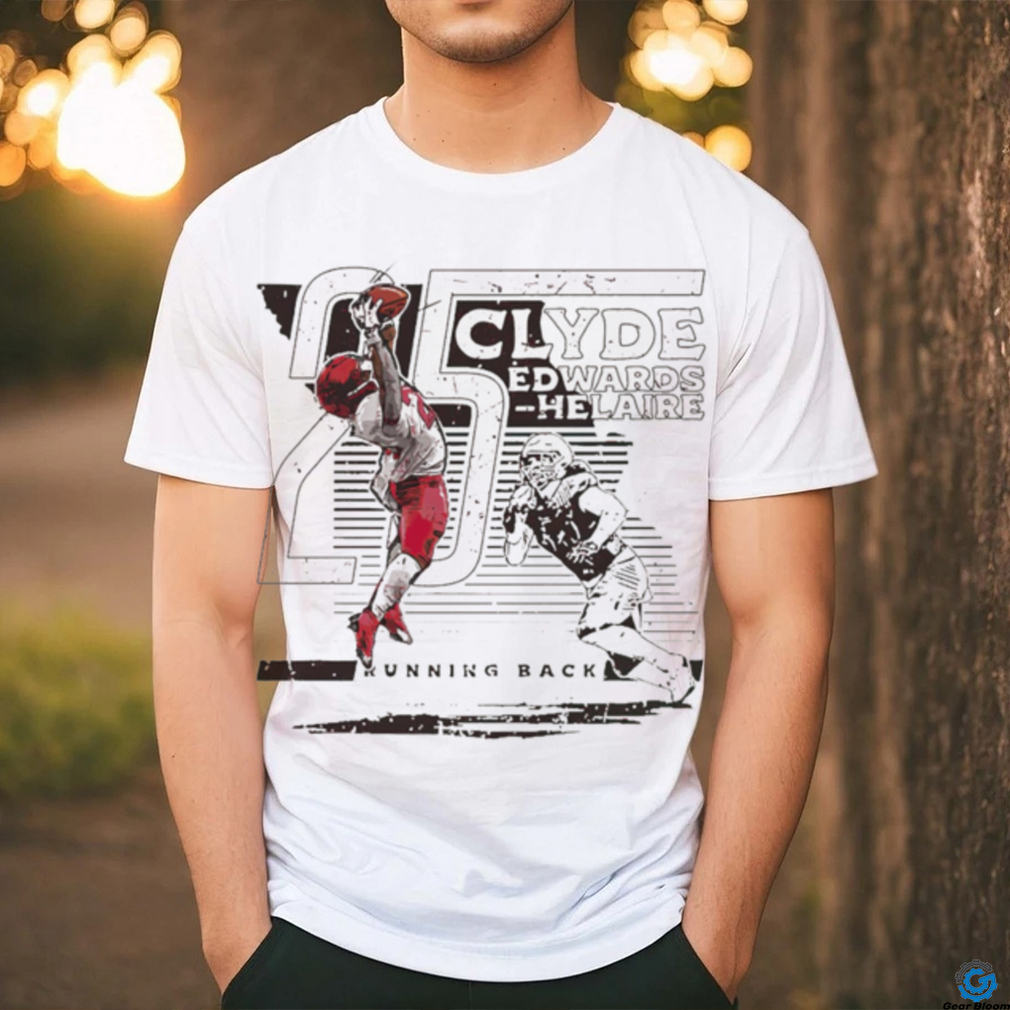 Clyde Edwards Helaire 25 Kansas City Chiefs TD Catch Running back football player silhouette pose shirt Clyde Edwards Helaire 25 Kansas City Chiefs TD Catch Running back football player silhouette pose shirt