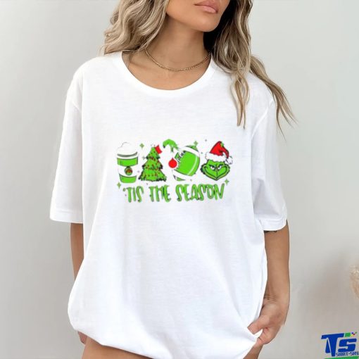 Coffee Christmas football Grinch tis the season shirt