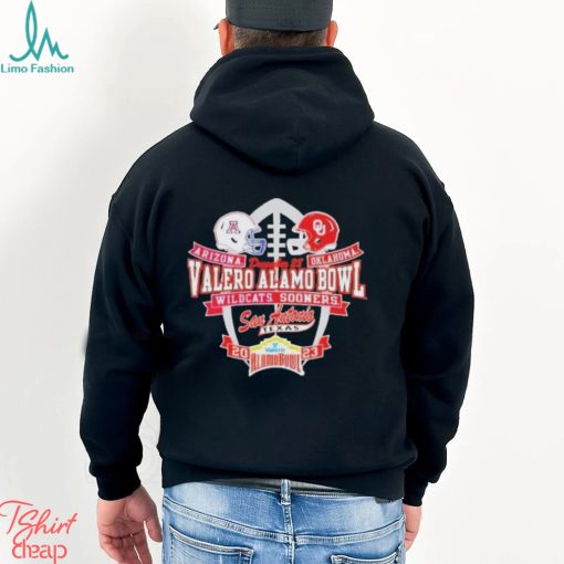 College Football Bowl Games Arizona Wildcats vs Oklahoma Sooners 2023 Valero Alamo Bowl Matchup Helmet Shirt