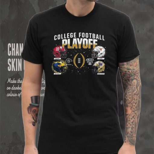 College Football Playoff 2024 4 Team Dueling Helmet Shirt