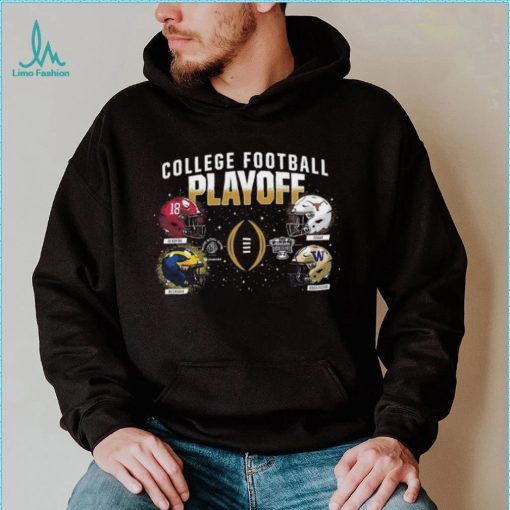 College Football Playoff 2024 4 Team Dueling Helmet Shirt