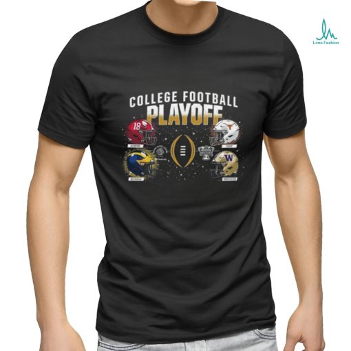College Football Playoff 2024 4 Team Dueling Helmet Shirt