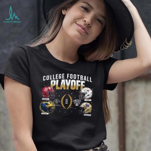 College Football Playoff 2024 4 Team Dueling Helmet Shirt