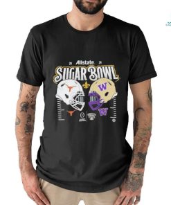 College Football Playoff Semifinal 2024 Allstate Sugar Bowl Helmet Matchup Head To Head Washington Huskies And Texas Longhorns T Shirt