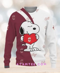 College of Charleston Cougars Basketball Myrtle Beach Invitational Snoopy Cute Heart Red White Christmas Sweater