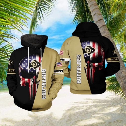 Colorado Buffaloes NCAA US Flag Skull 3D Printed Hoodie