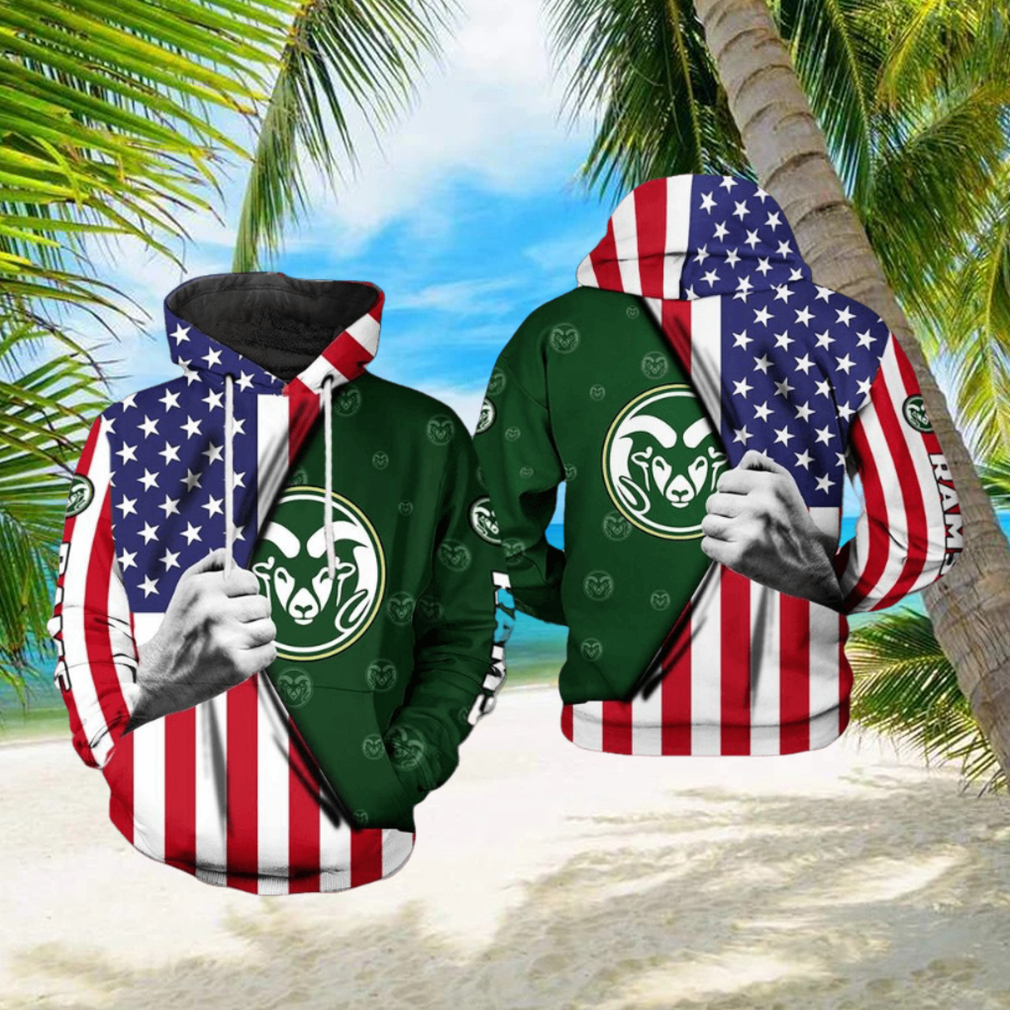 Colorado State Rams NCAA US FLag 3D Printed Hoodie Colorado State Rams NCAA US FLag 3D Printed Hoodie