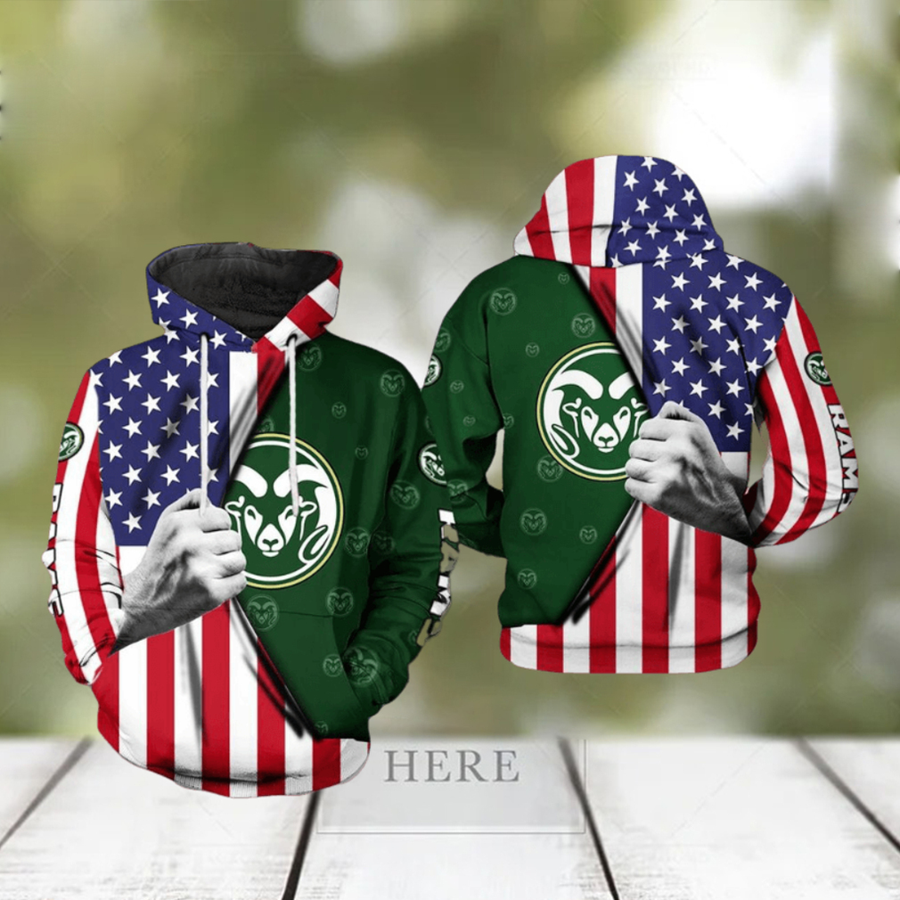 Colorado State Rams NCAA US FLag 3D Printed Hoodie Colorado State Rams NCAA US FLag 3D Printed Hoodie